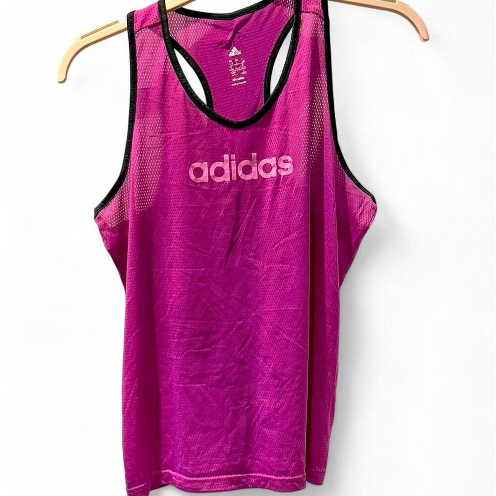 Adidas Climalite Mesh Racerback Tank Top - Vibrant Pink
